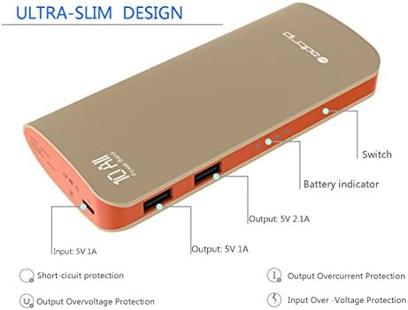 ADTRIP 12000mah Dual USB Power Bank Portable Charger External Battery Wool Paint Surface for iphone 6/6plus/Samsung Note 4/Sony/Htc/Most Usb Charged Mobile Device(brown)