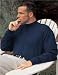 Premium Quality Men's Alumnus Interlock Mock Turtleneck Shirt - Navy