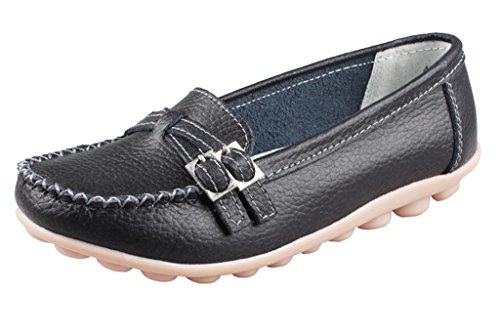 Kunsto Women's Leather Loafer Shoes Slip On