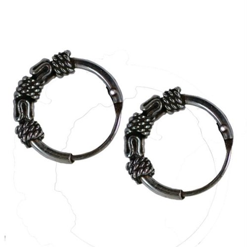 10mm Bali Hoop Earrings Sterling Silver