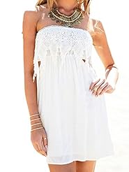 Sexy Lace  Corset   Waistline Floral Print Cotton  Dress With a Bow(s)