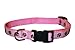 Medium Pink/Brown Puppy Paws Dog Collar: 3/4