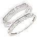1/2 Carat T.W. Baguette Cut Diamond Matching Wedding Rings Set 10K White Gold - Size 7