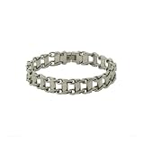 Men's Stainless Steel Bar Link Bracelet, 8.75"