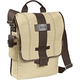 Nuo Tech  Vertical Canvas Messenger Bag-Color: Khaki