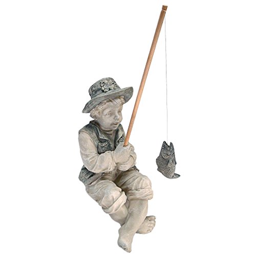 Fishing Boy Resin Statues Pond Yard Decor Patio Garden Decorative Gift