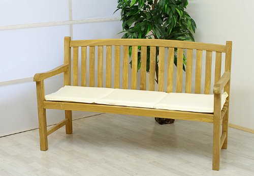 Hochwertige Sitzauflage für 3 Sitzer Gartenbank Creme