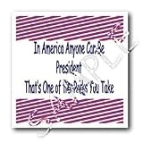 In America Anyone Can Be President Thats One of the Risks You Take - 8x8 Iron On Heat Transfer For White Material