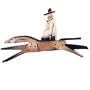 The Horseback Ride - Contemporary Folk Art Wall Sculpture