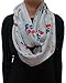 Lina & Lily I Love Chihuahua Dog Print Infinity Loop Scarf for Women (Light Grey)