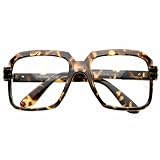 Run DMC Rapper Retro Large Clear Lens Eye Glasses Leopard