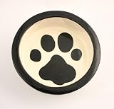 Colored Paw/Rim Ceramic Bowls SM RED