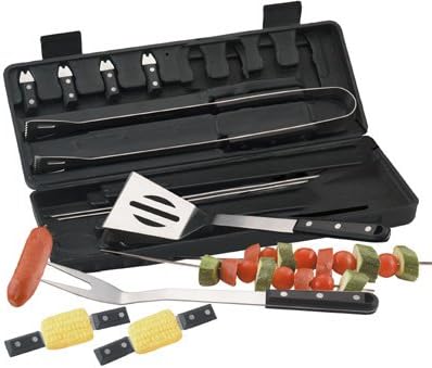 16pc Barbeque Tool Set with Long Lasting Heat Resistant Phenolic Handles