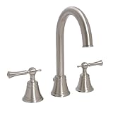 Jado 842/813/144 Hatteras Widespread Lavatory Faucet with High Spout, Lever Handles, Brushed Nickel