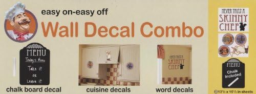 Never Trust a Skinny Chef Wall Decal and Chalk Board