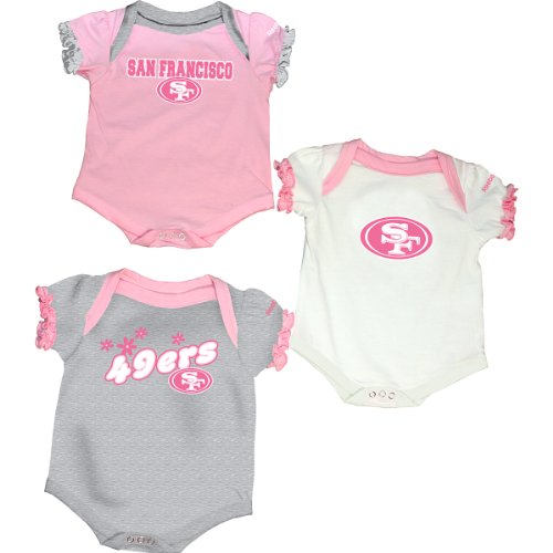 Reebok San Francisco 49ers Infant 3-Piece Creeper Set - Pink 0-3 Months