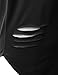 URBANCREWS Mens Hipster Hip Hop Basic Ripped Longline T-shirt BLACK LARGE