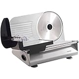 VonShef Precision Electric Food Slicer/Deli Meat Slicer with 3 Removable Stainless Steel Blades and Guard