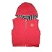 Manchester United Football Club Boys Gilet with Hood Striped Neck Lining and Embroidered Badge; (Red, 6 to 9 months)