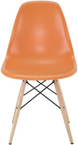 Armin Wood Leg Dining Side Chair In Orange