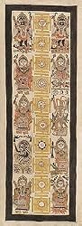 Art of India Madhubani Folk Paintings Home Decor Organic Color Paper 11 x 30 inches (madht082)