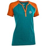 Miami Dolphins Women's Aqua Shine Slub Jersey V-Neck T-Shirt