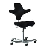 Capisco Black Fabric Saddle Seat Task Chair