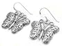 Sterling Silver Large Filigree BUTTERFLY Earrings