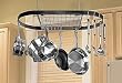 Color Cast 12021 Wrought Iron Oval Pot Rack - Black