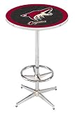 36" Phoenix Coyotes Counter Height Pub Table - Chrome Base with Footrest