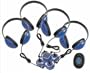Califone Kids 4 Position Listening and Learning Center, Includes 4 Kids Headphones and Jackbox, Blue