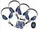 Califone Kids 4 Position Listening and Learning Center, Includes 4 Kids Headphones and Jackbox, Blue