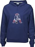 New England Patriots -Navy- Women's Classic Logo Stretch Pullover Hooded Sweatshirt