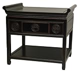 Unique End Table Cabinet - 22 Fine Chinese Rosewood Altar Table Nightstand - Antique Black
