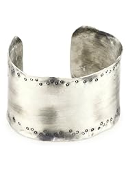 Devon Leigh "Bold Silver" Sterling Silver Hammered Edge Cuff Bracelet, 6"