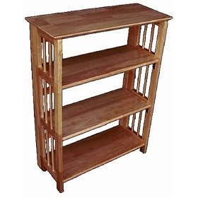 Folding Bookcase with Display Mantel (Honey Oak) (29.5 x 12 x 39)