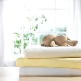 Izziwotnot Terry Fitted Sheet, Lemon, Cot Bed, 2 Pack