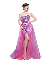 Strapless Organza Sequined Cocktail Floor Length  Dress
