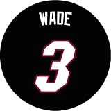Dwayne Wade #3 Black Jersey Button - Miami Heat 1.25" PINBACK / PIN / BADGE