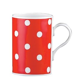 Cath Kidston Mug - Red Spots Cedar shape