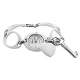 Geneva Platinum Heart and Key Charms Watch by Geneva