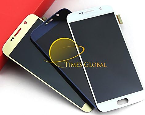 Times Global Samsung Galaxy S6 White LCD Display Screen Touch Digitizer Replacement with Samsung Logo G920 G920A G920i G9200 (Gold, Blue, White) (Ship from CA, USA)