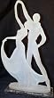 Frosted Lucite Figurine Dancers Sculpture on Acrilic Base