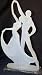 Frosted Lucite Figurine Dancers Sculpture on Acrilic Base