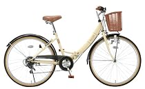 RayChell(レイチェル)ダイナモライト/リング錠/カゴ付き26インチ6段変速折りたたみ自転車 ML-266R 【2カラー展開】