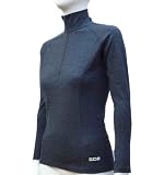 EDZ merino base layer zip neck top womens graphite