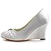 ELEGANTPARK Women High Heel Pumps Closed Toe Rhinestones Satin Evening Prom Wedding Wedges