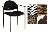Zebra Animal Print Stackable Guest Reception Room Chairs With Arms