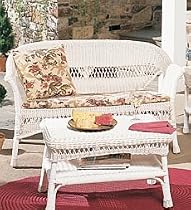 Wicker Loveseat-White