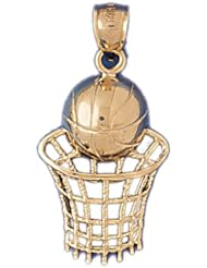 Dazzlers Solid 14k Gold Basketball Ball and Basket Charm Pendant Available in three colors from jewelsberry (weights: 2.8 grams only)